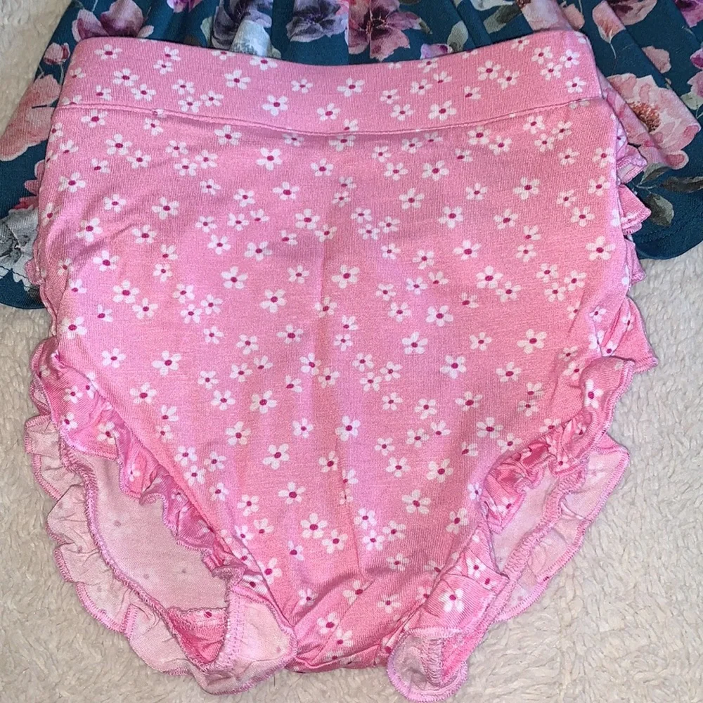 NWT Posh Peanut Keisha Long Sleeve Henley Peplum Top & Bloomer Set 12-18M